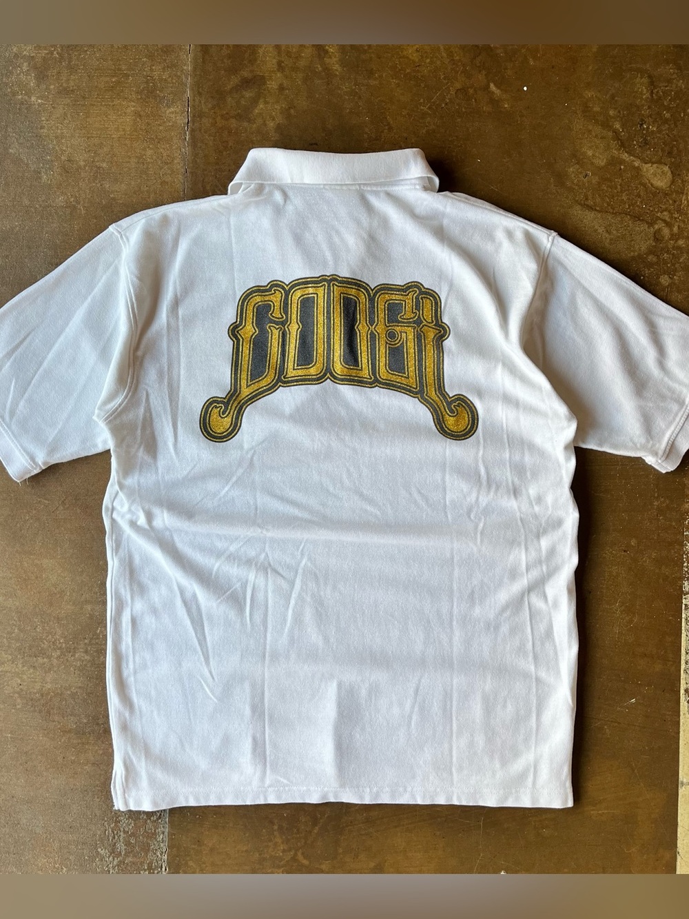 Y2K Vintage Coogi Down Under Blue White Gold Logo Short Sleeve Polo Shirt 2XL 2X
